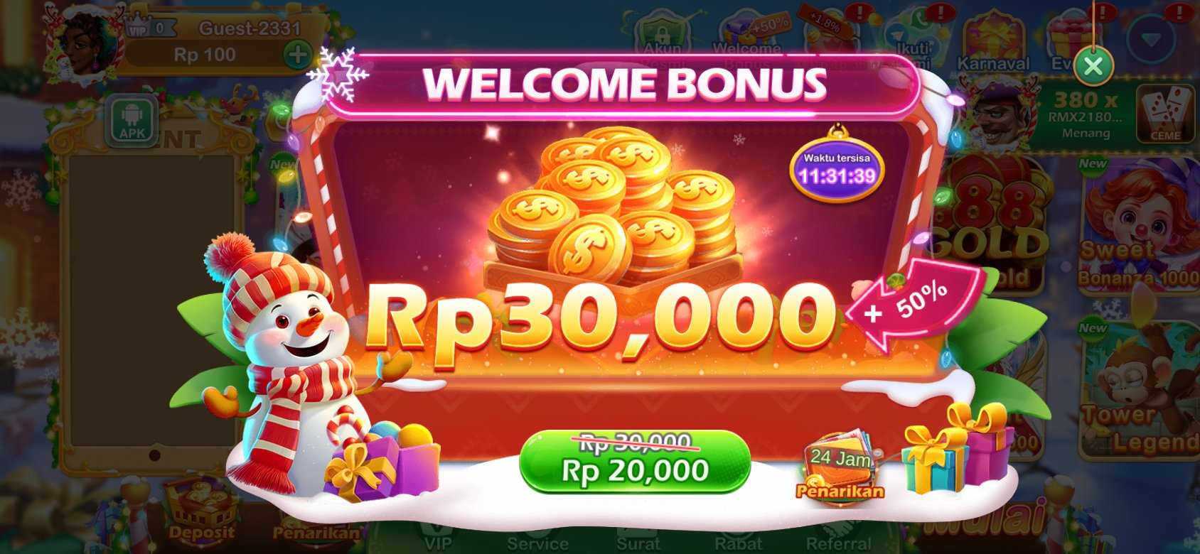 Penawaran bonus 50% di Y89 Slot APK dengan harga spesial Rp 20.000.